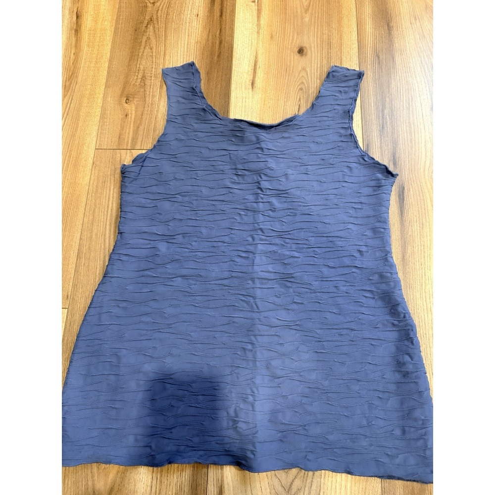 Haystacks‎ Blue Textured Stretchy Basic Layering Tank Top Women's Medium Beach